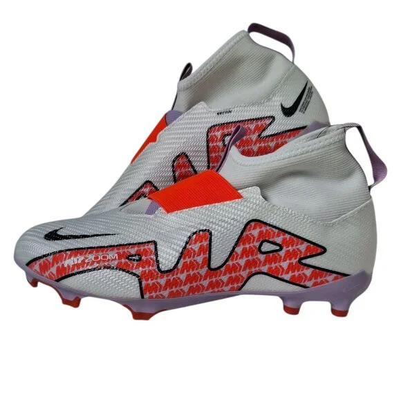 Nike Jr Zoom Superfly 9 Pro FG Youth Sz 6Y White Red Soccer Cleats DJ5606-101 - Picture 1 of 7